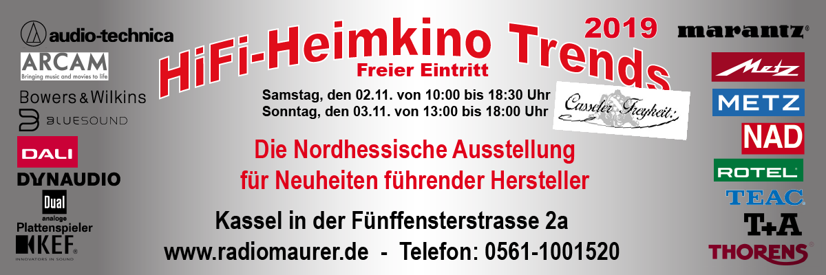 Veranstaltung HiFi-Heimkino-Trends 2019 am 02.11.19 und 03.11.19